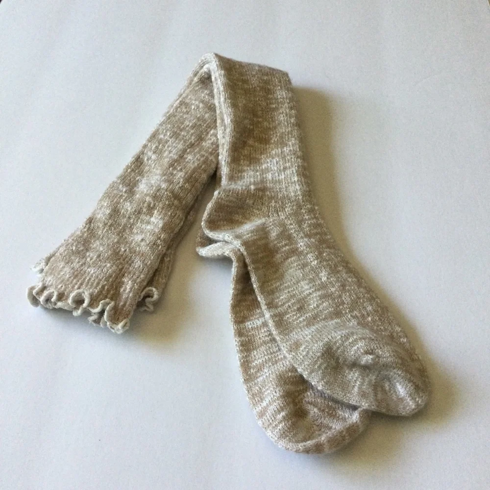 NORDSTROM KNEE HIGH SLOUCH SOCKS TAN DOESKIN MARL OS NWOT